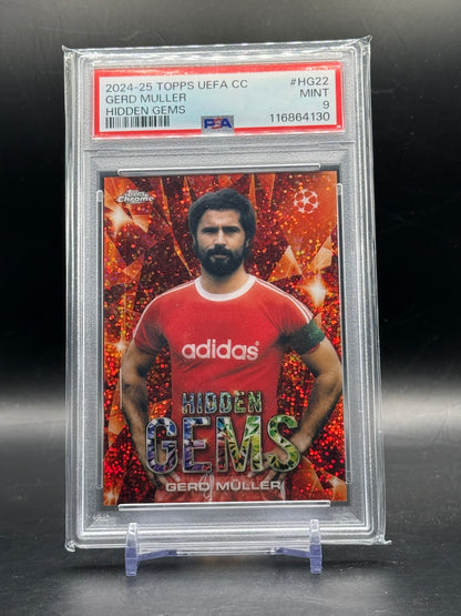 2024-25 Topps Chrome UEFA CC Gerd Müller FC Bayern München Hidden Gems PSA 9 116864130