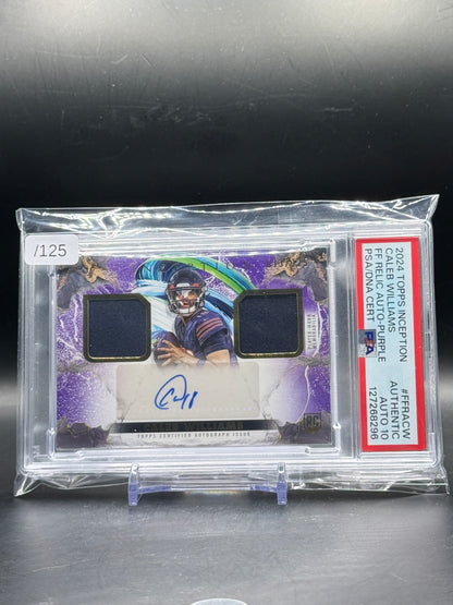 2024 Topps Inception NFL Caleb Williams Chicago Bears Purple Patch Auto 013/125 PSA 10 127268296