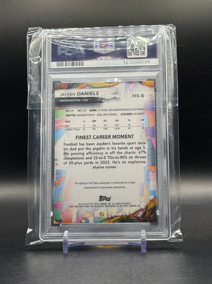 2024 Topps Finest NFL Jayden Daniels Washington Commanders Auto PSA 9 127098034