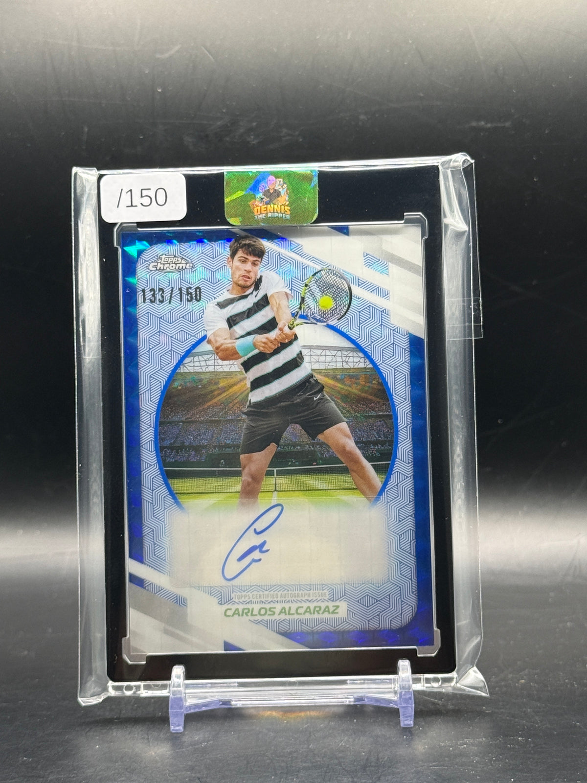 2026 Topps Chrome Tennis Carlos Alcaraz Blue Geometric Auto 133/150