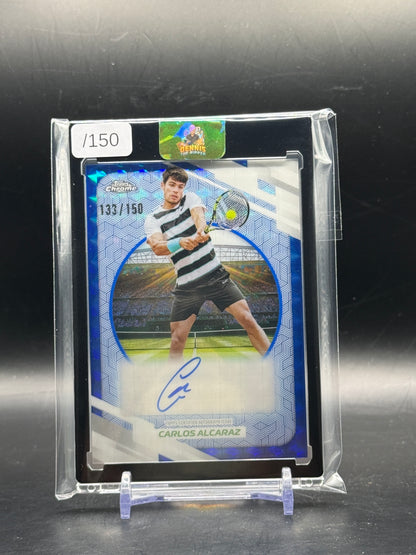 2026 Topps Chrome Tennis Carlos Alcaraz Blue Geometric Auto 133/150