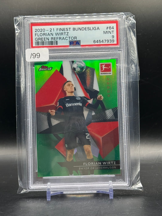 2020-21 Topps Finest Bundesliga Florian Wirtz Bayer 04 Leverkusen Green 68/99