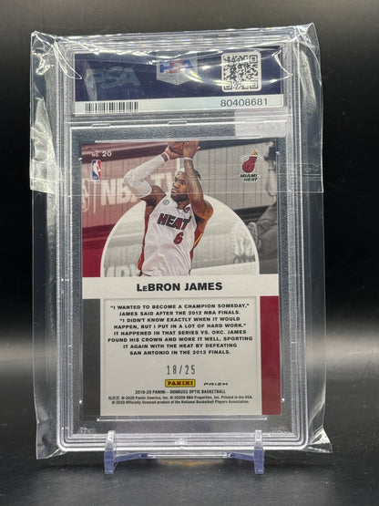 2019 Panini Donruss Optic NBA LeBron James Miami Heat Winner Stays Pink 18/25 PSA 9 80408681