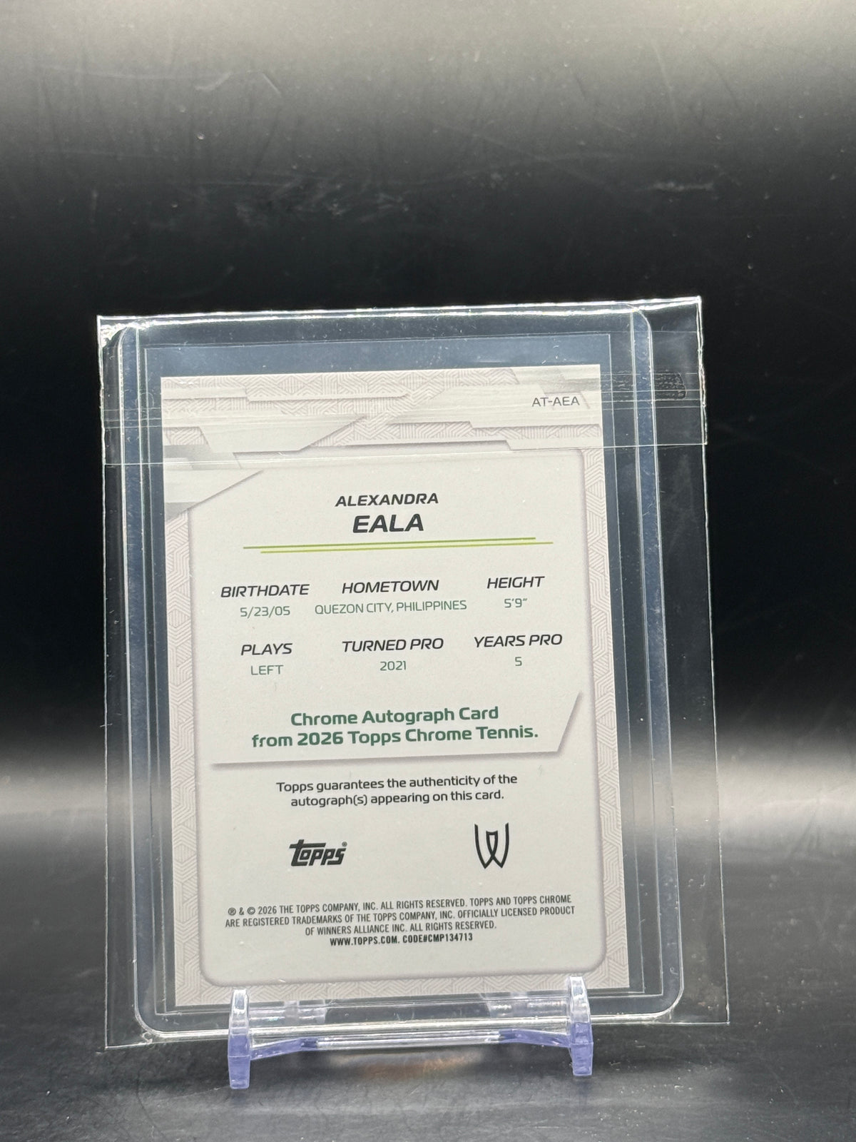 2026 Topps Chrome Tennis Alexandra Eala Auto