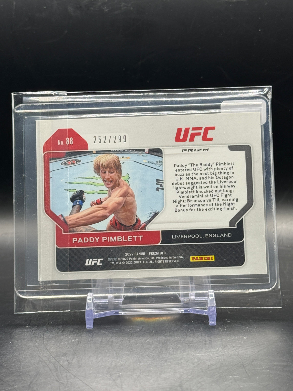 2022 Panini Prizm UFC Paddy Pimblett Red 252/299