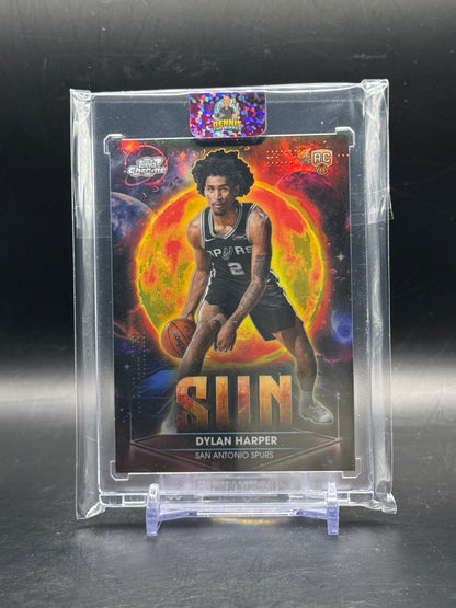 2025-26 Topps Chrome Cosmic Dylan Harper San Antonio Spurs Planetary Pursuit Sun