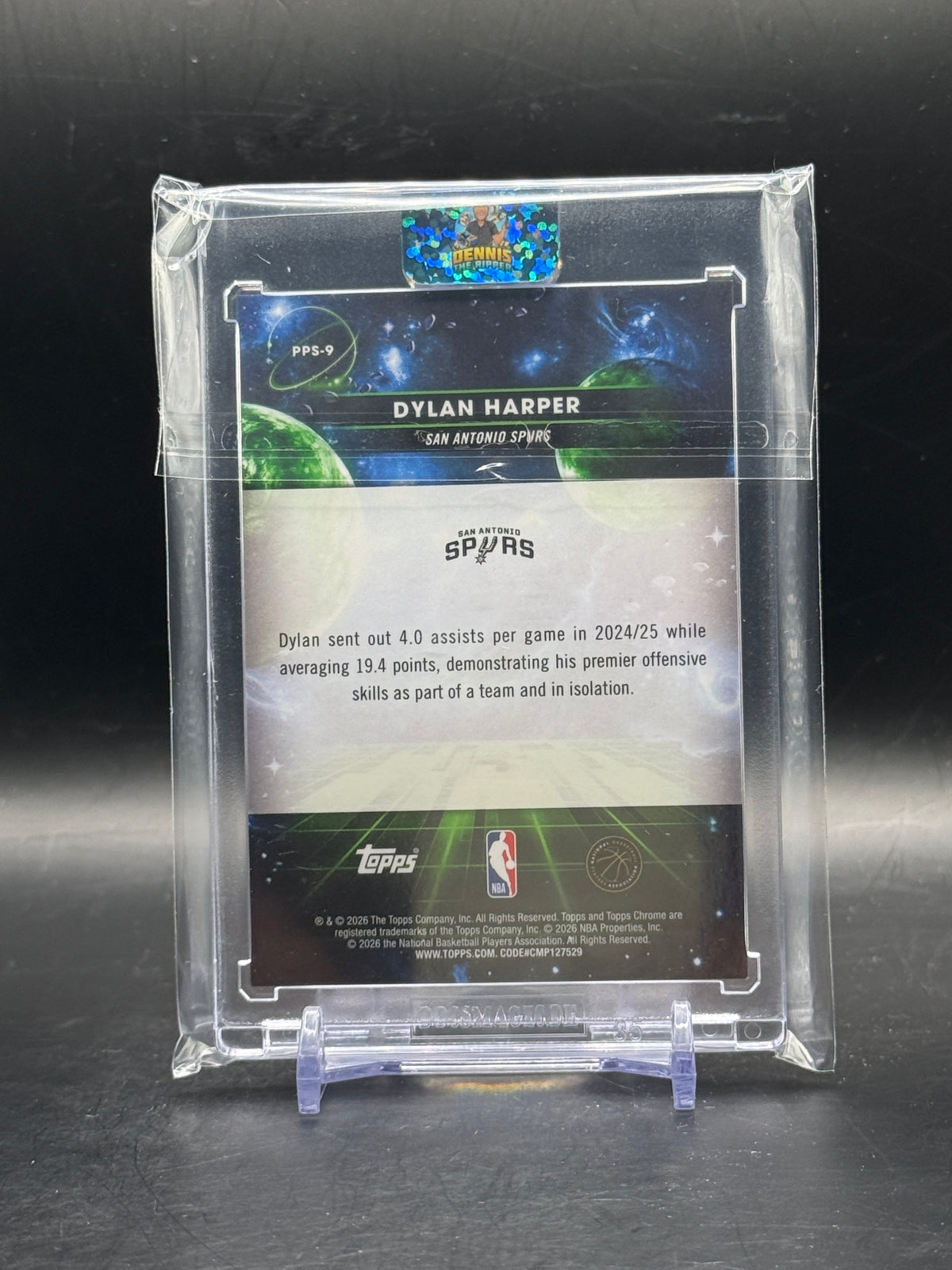 2025-26 Topps Chrome Cosmic Dylan Harper San Antonio Spurs Planetary Pursuit Sun