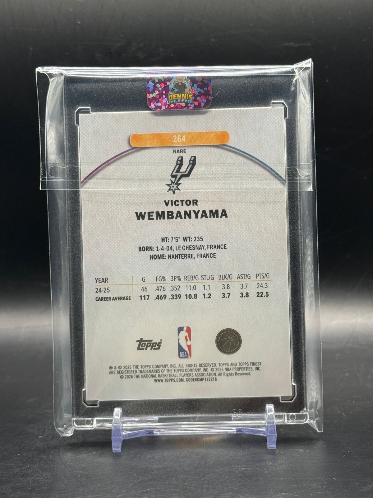 2026 Topps Finest NBA Victor Wembanyama San Antonio Spurs Purple Geometric 11/50
