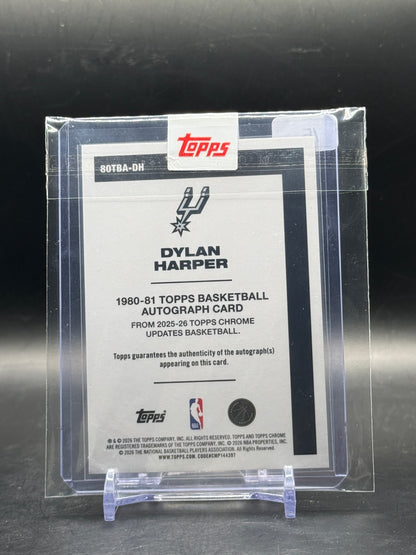 2025-26 Topps Chrome NBA Dylan Harper San Antonio Spurs Red Geometric Auto 3/5