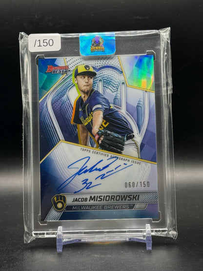 2025 Topps Bowman's Best MLB Jacob Misiorowski Milwaukee Brewers Auto 60/150