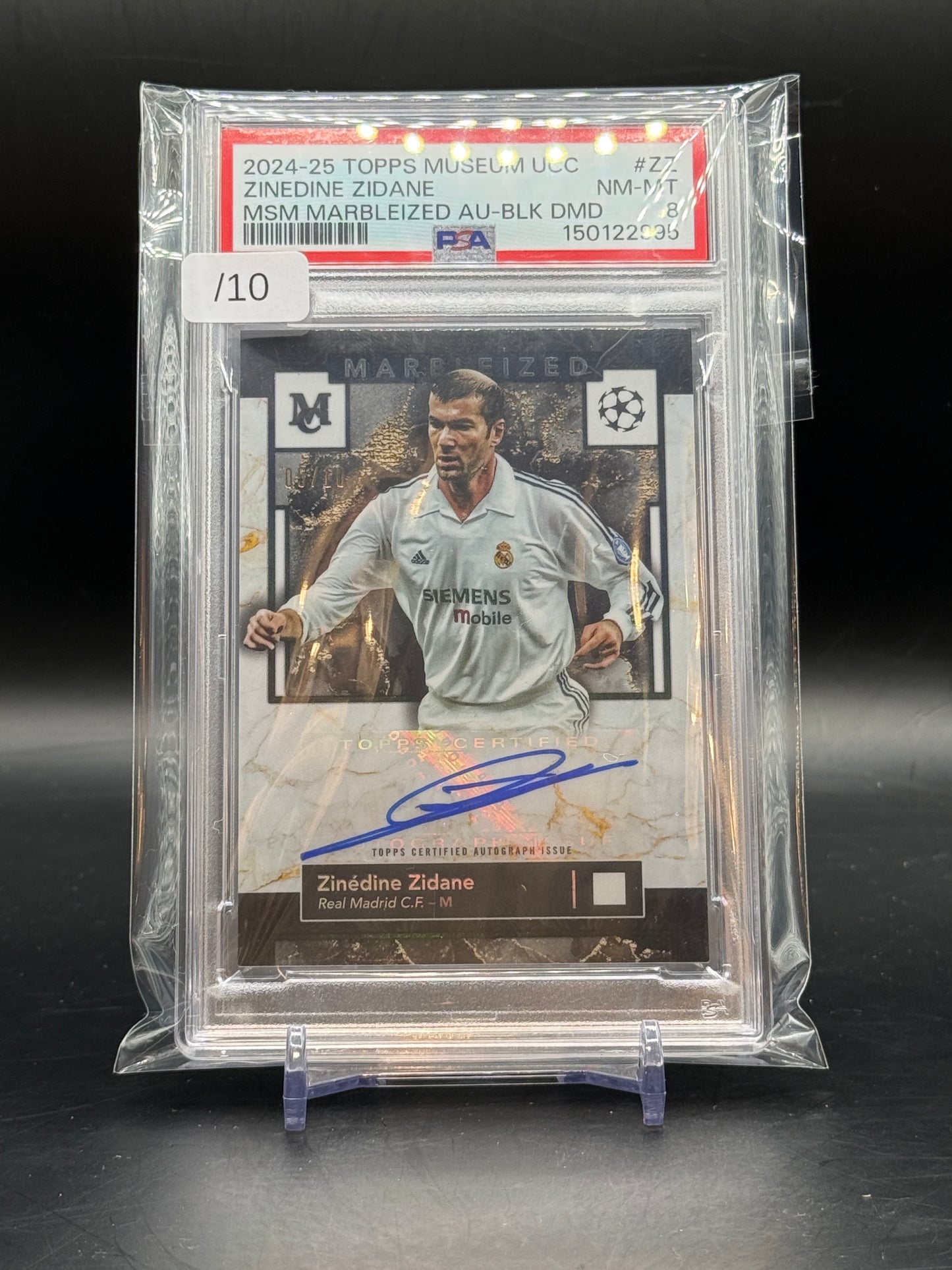 2024/25 Topps Museum UCC Zinedine Zidane Auto 5/10 PSA 8 150122995
