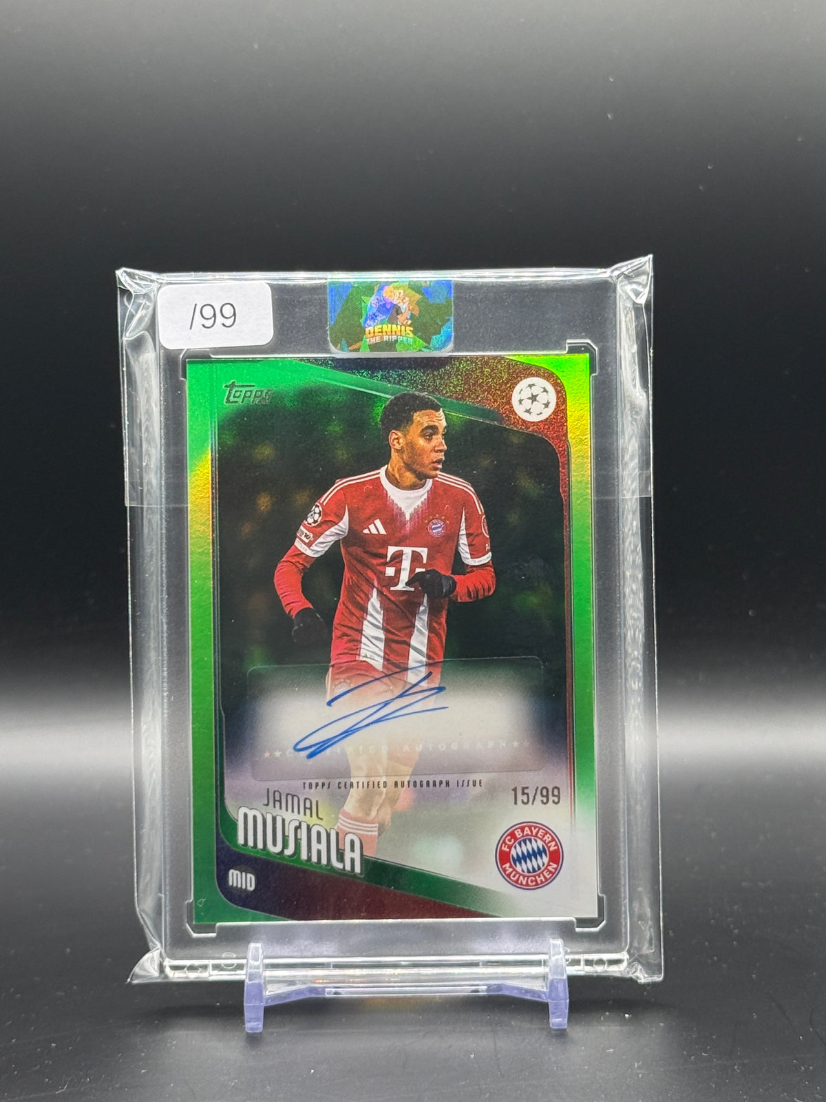 2025-26 Topps Flagship UCC Jamal Musiala FC Bayern München Green Auto 15/99