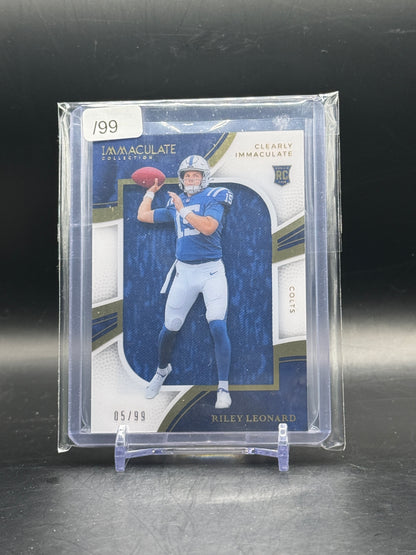 2025 Panini Immaculate NFL Riley Leonard Indianapolis Colts Clearly Patch
