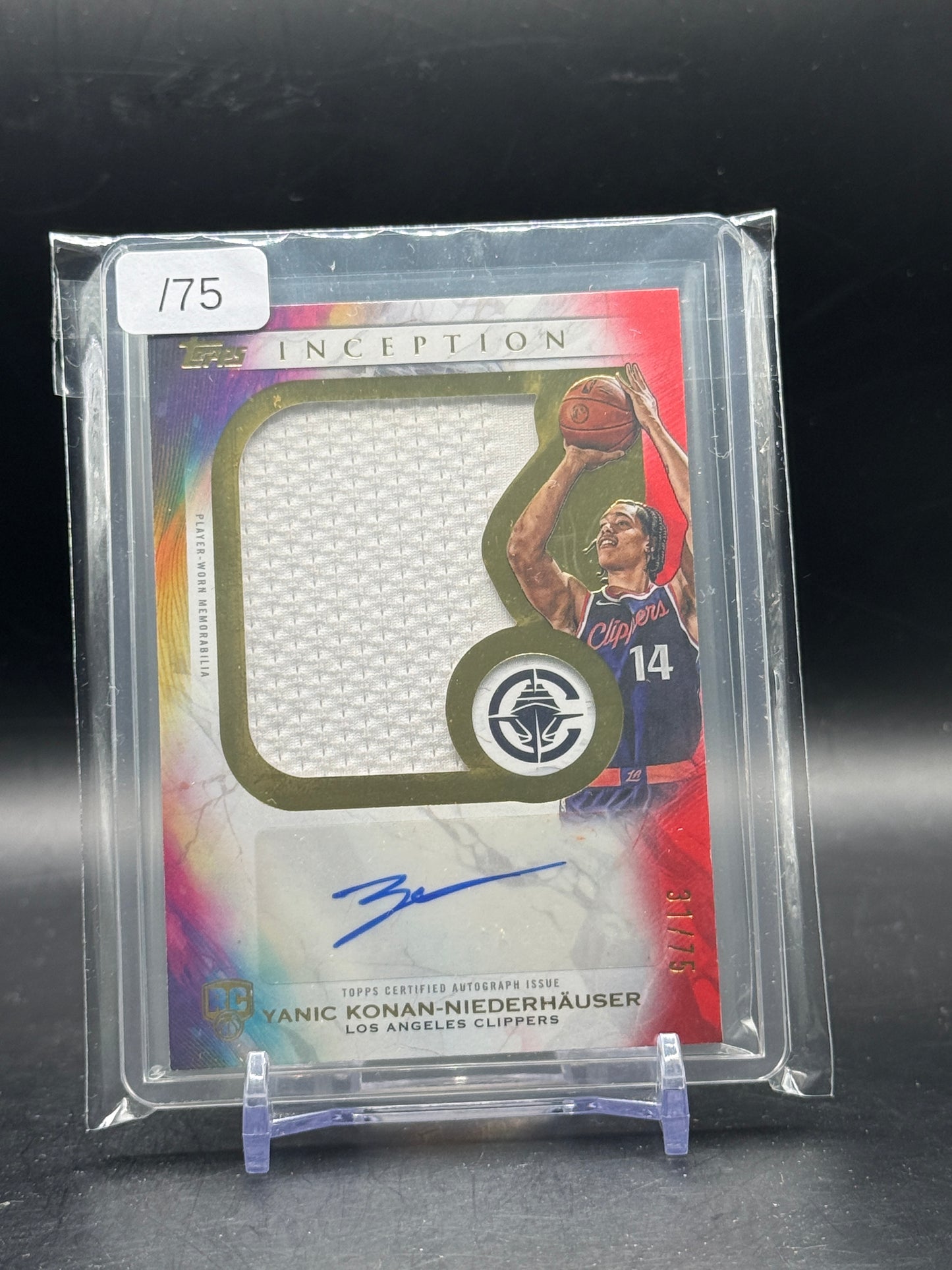 2025-26 Topps Inception NBA Yanic Konan-Niederhäuser Los Angeles Clippers Patch Auto 31/75