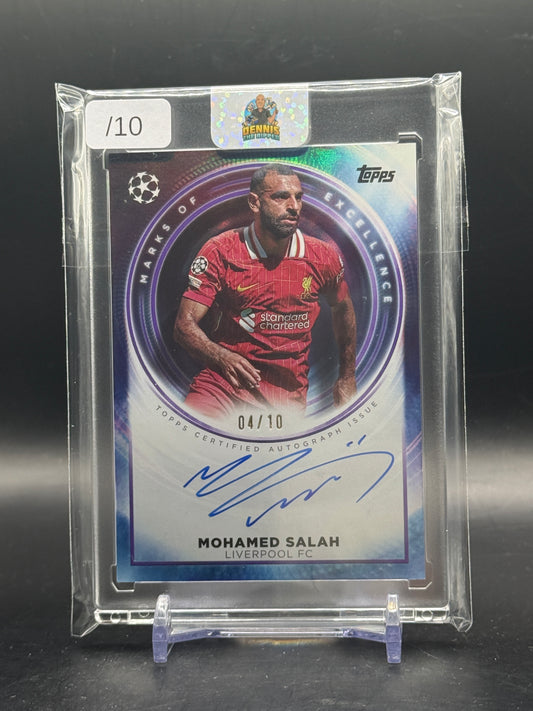 2025-26 Topps Inception Mohamed Salah Liverpool FC Marks of Excellence Auto 04/10