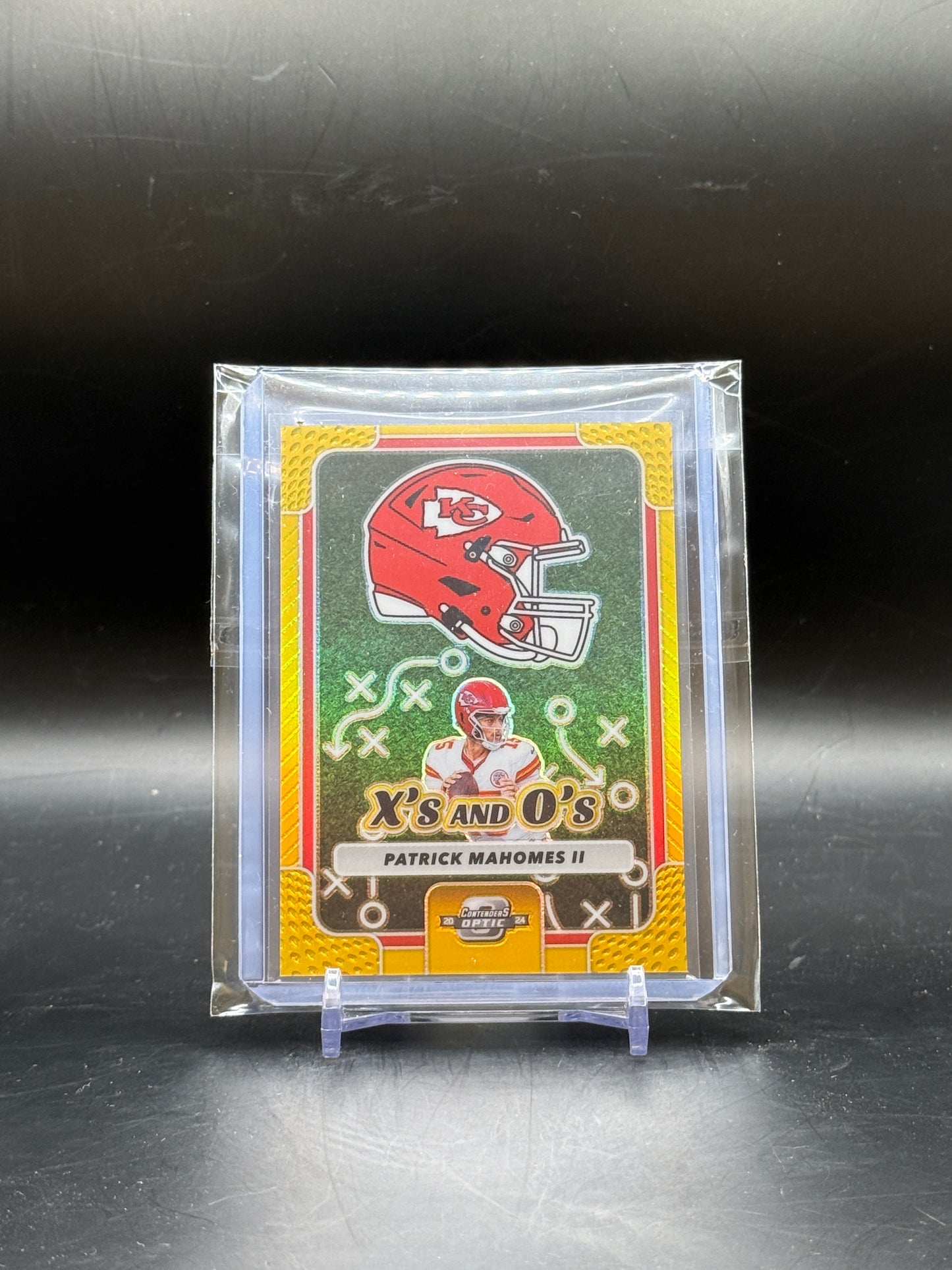 2024 Panini Contenders Optic NFL Patrick Mahomes II Kansas City Chiefs X' and O's Gold 04/10