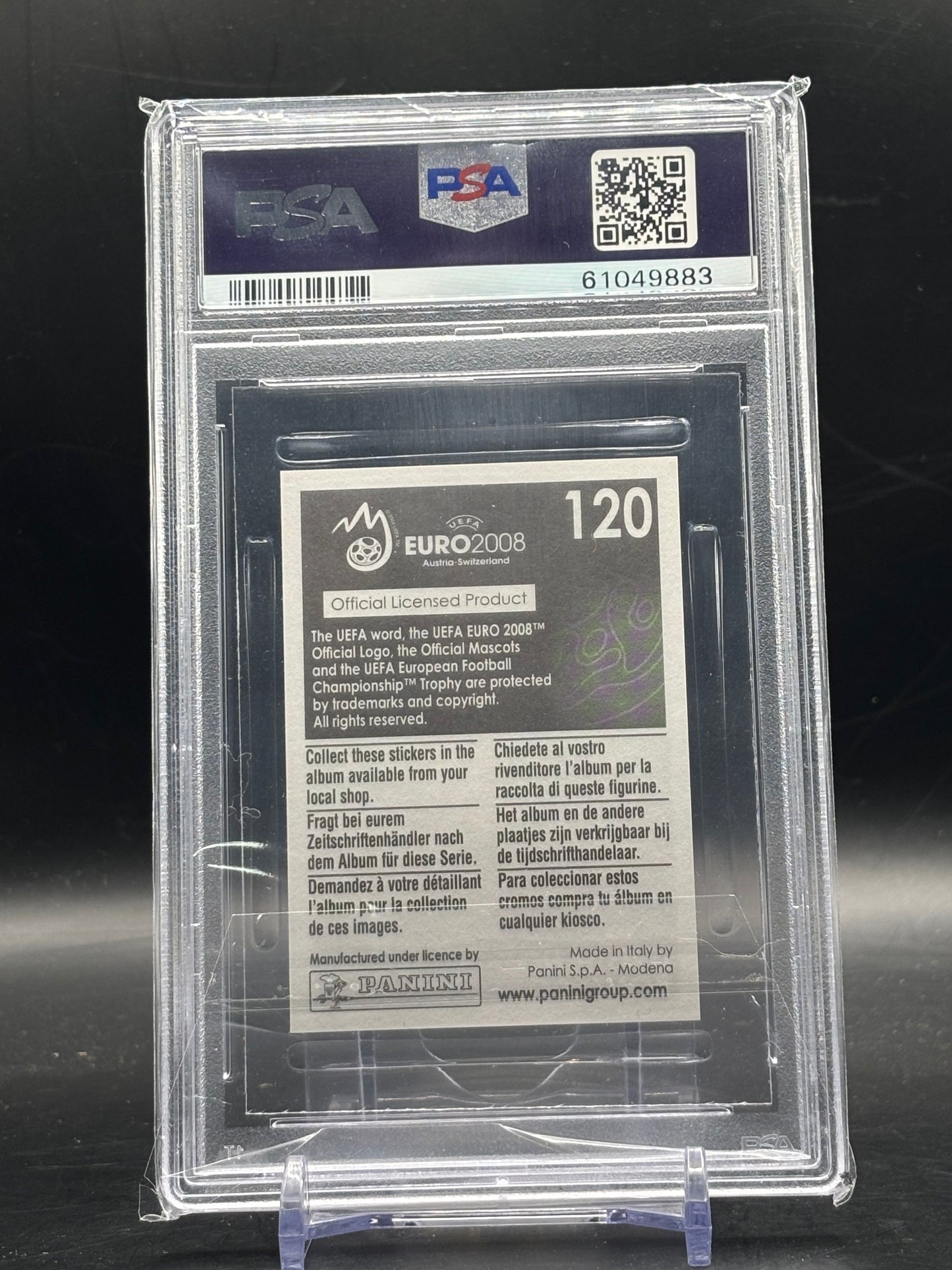 2008 Panini UEFA Euro Sticker Cristiano Ronaldo Portugal PSA 8 61049883