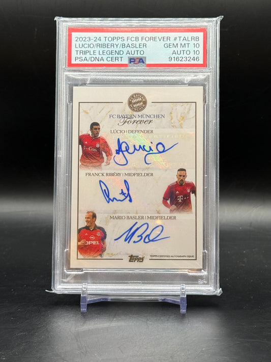 2023/24 Topps FCB Forever Lucio Ribery Basler Auto PSA 10 AUTO 10 91623246