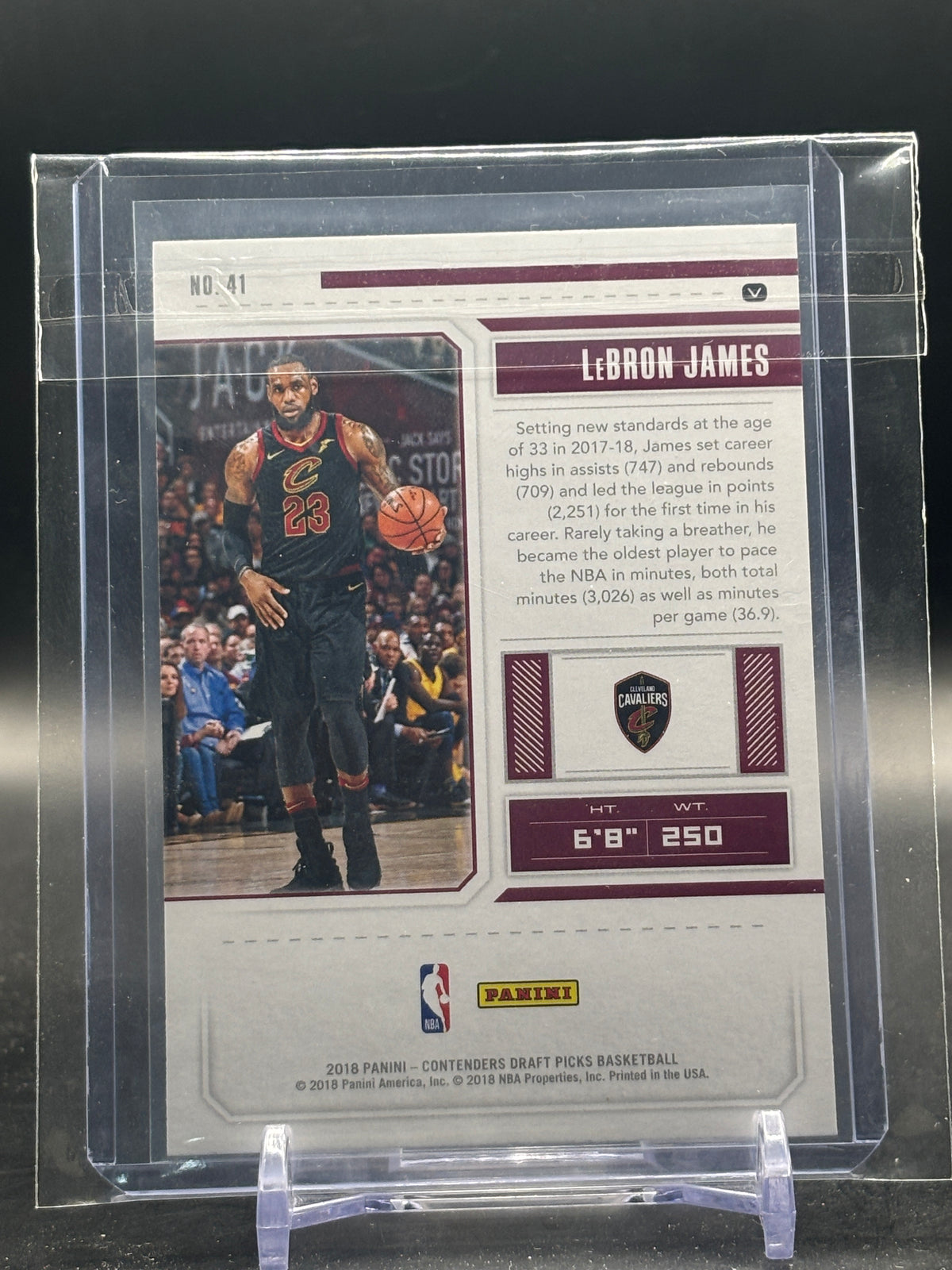2018 Panini Contenders Draft Picks NBA LeBron James Clevland Cavaliers Season Ticket