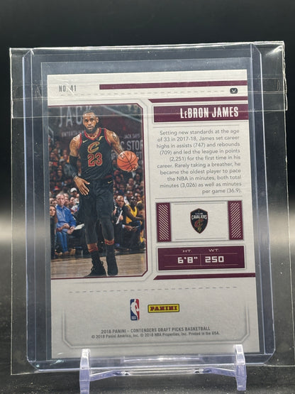 2018 Panini Contenders Draft Picks NBA LeBron James Clevland Cavaliers Season Ticket