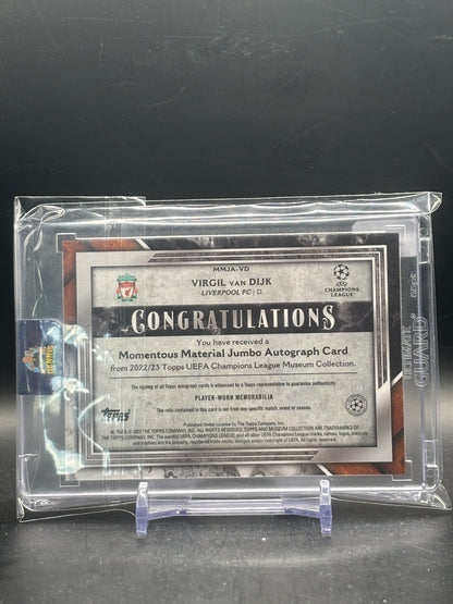 2022-23 Topps Museum UCC Virgil Van Dijk Liverpool FC Momentous Material Patch Auto 140/199