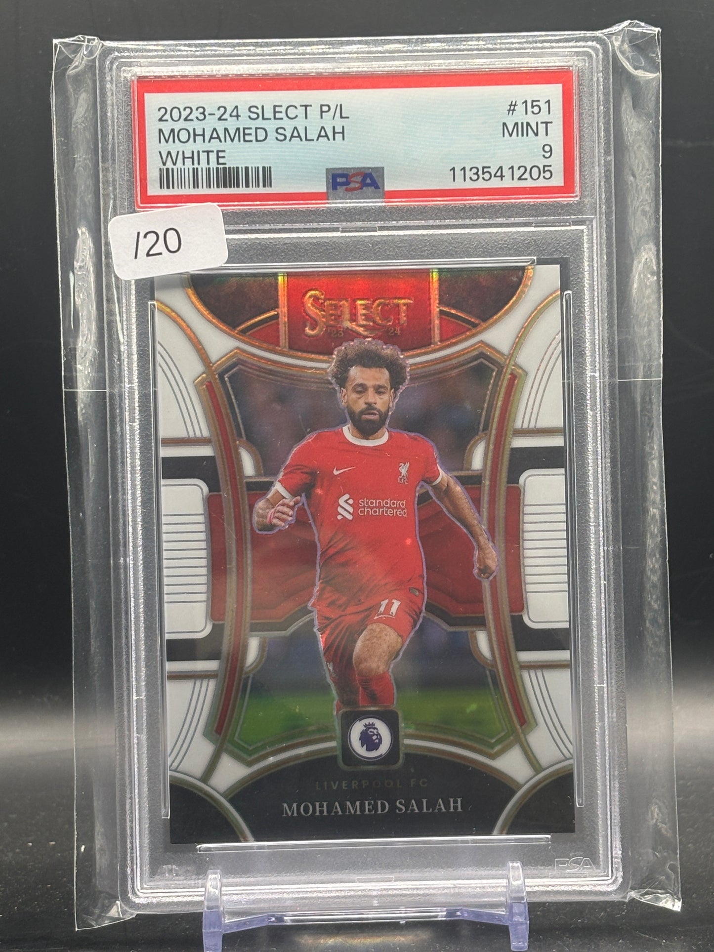 2023-24 Panini Select Premier League Mohamed Salah Liverpool FC White 02/20 PSA 9 113541205