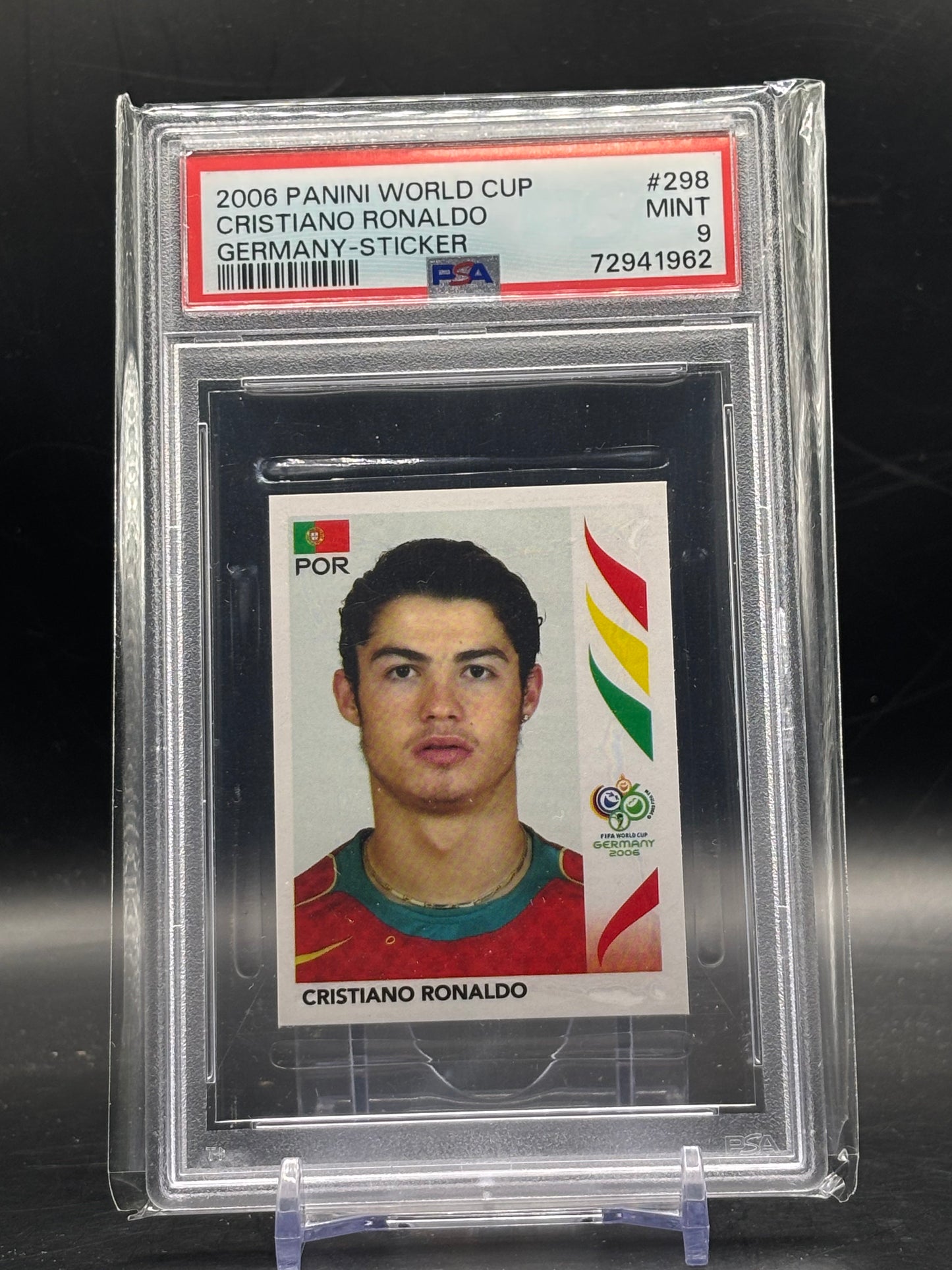 2006 Panini World Cup Sticker Cristiano Ronaldo Portugal PSA 9 72941962