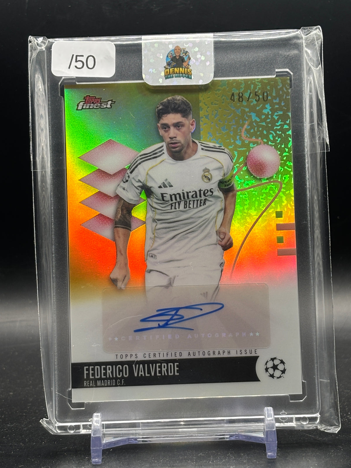 2025-26 Topps Finest UCC Federico Valverde Real Madrid Gold Auto 48/50
