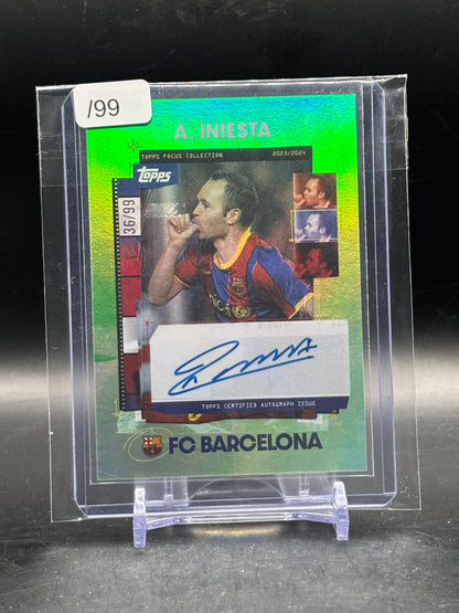 2023-24 Topps Focus Barcelona Andres Iniesta FC Barcelona Auto 36/99