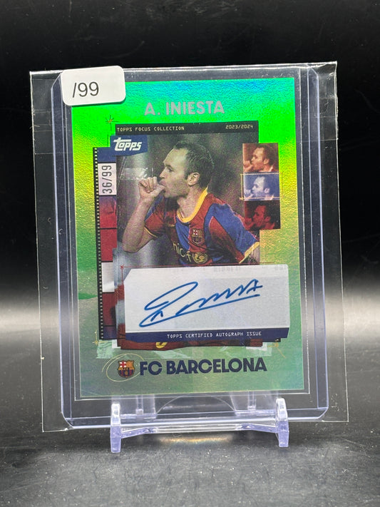 2023-24 Topps Focus Barcelona Andres Iniesta FC Barcelona Auto 36/99