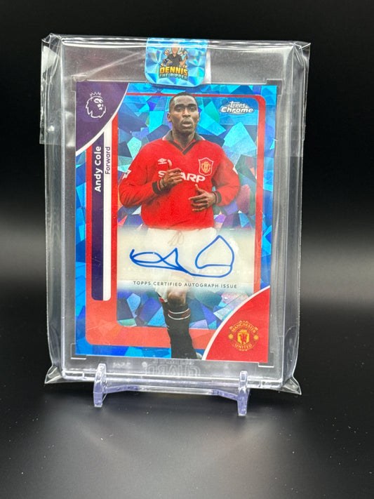2025-26 Topps Chrome Sapphire Premier League Andy Cole Manchester United Auto