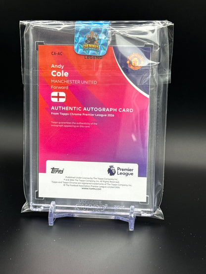 2025-26 Topps Chrome Sapphire Premier League Andy Cole Manchester United Auto
