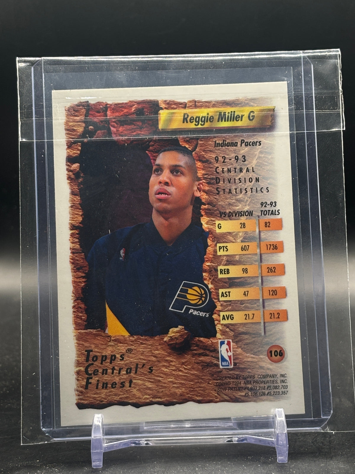 1994 Topps Finest NBA Reggie Miller Indiana Pacers #106
