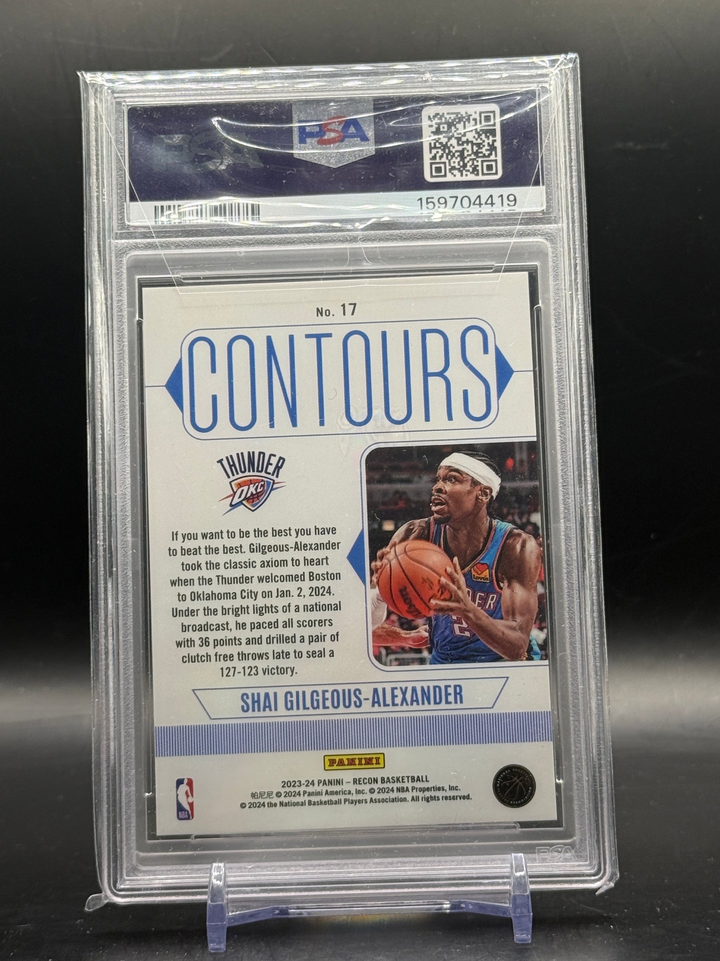 2023 Panini Recon NBA Shai Gilgeous-Alexander Oklahoma City Thunder Contours PSA 9 159704419