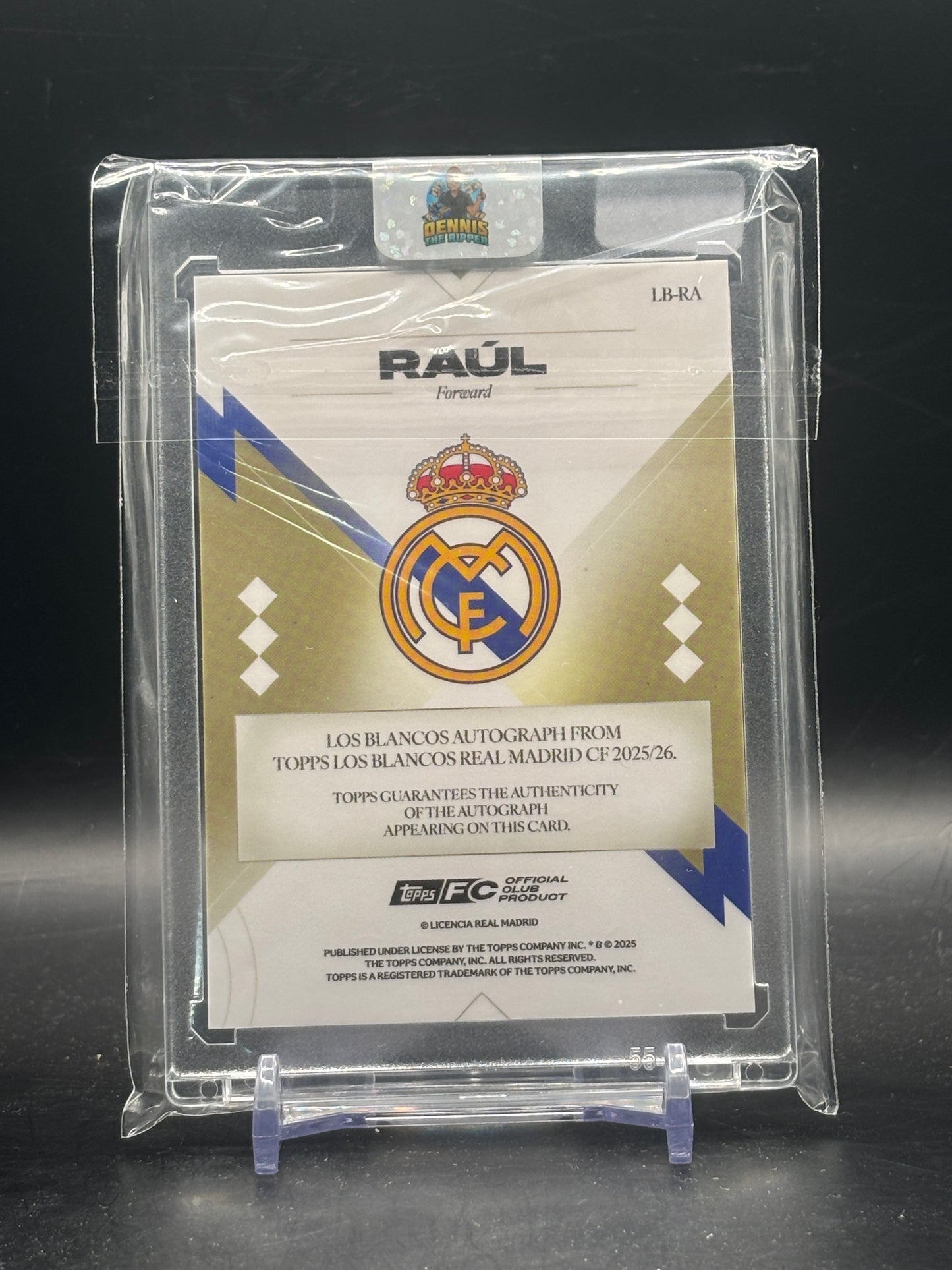 2025-26 Topps Los Blancos Real Madrid Raul Auto 45/75