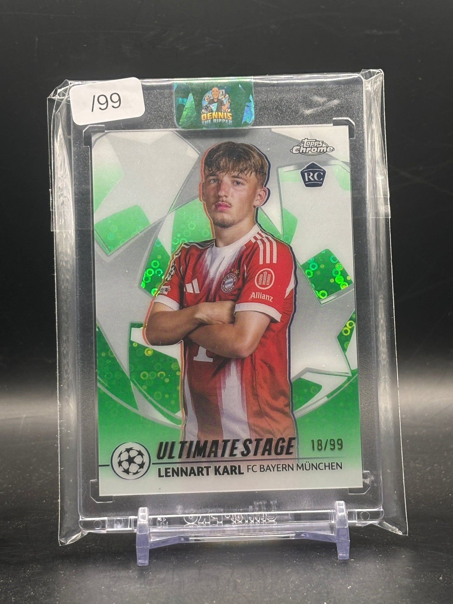 2025-26 Topps Flagship UCC Lennart Karl FC Bayern München Green Ultimate Stage 18/99