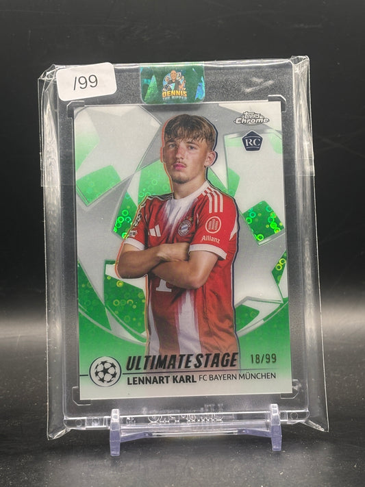 2025-26 Topps Flagship UCC Lennart Karl FC Bayern München Green Ultimate Stage 18/99