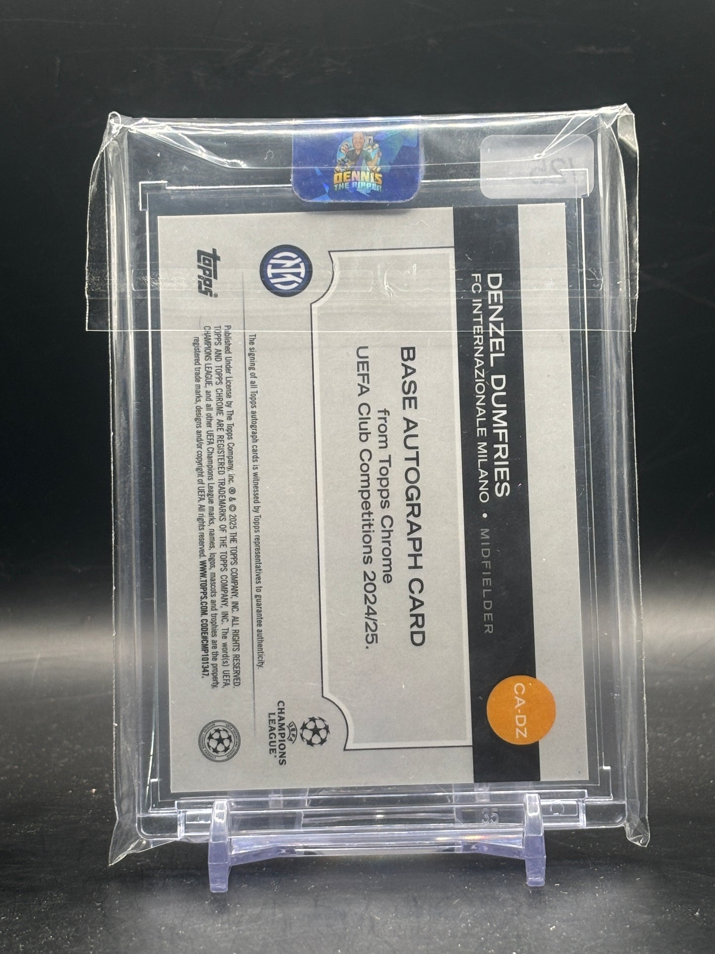 2024-25 Topps Chrome UCC Denzel Dumfries FC Internazionale Milano Orange Geometric Auto 11/25