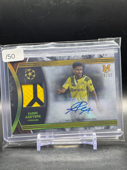 2022-23 Topps Museum UCC Karmin Adeyemi Borussia Dortmund Patch Auto 19/50
