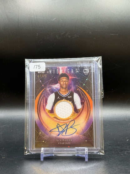 2025-26 Topps Midnight NBA Ace Bailey Utah Jazz Rookie Patch Auto 67/75