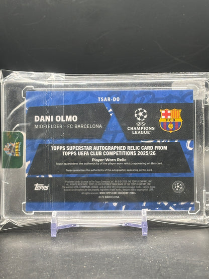 2025-26 Topps Flagship UCC Dani Olmo FC Barcelona Green Patch Auto 70/99
