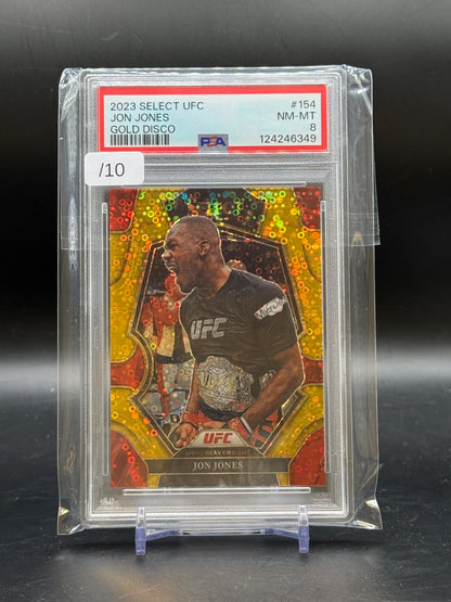 2023 Panini Select UFC Jon Jones Premier Gold Disco 03/10 PSA 8 124246349