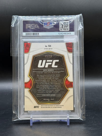 2023 Panini Select UFC Jon Jones Premier Gold Disco 03/10 PSA 8 124246349