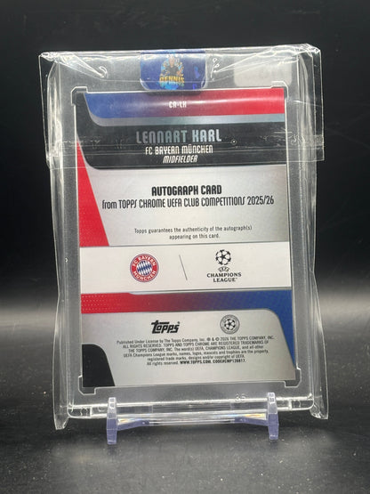 2025-26 Topps Chrome UCC Lennart Karl FC Bayern München True Black Auto 03/10
