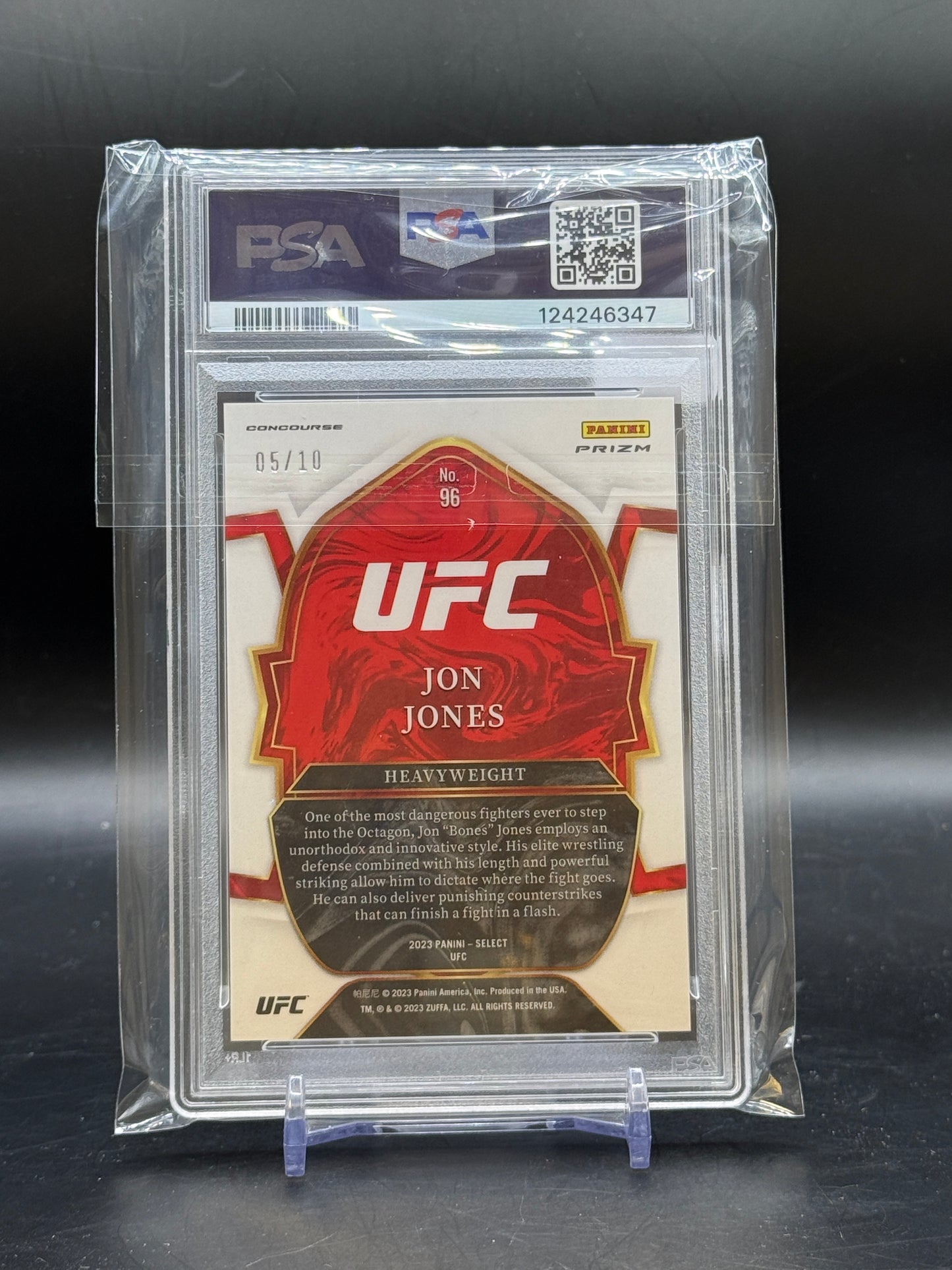 2023 Panini Select UFC Jon Jones Concourse Gold Disco 05/10 PSA 9 124246347