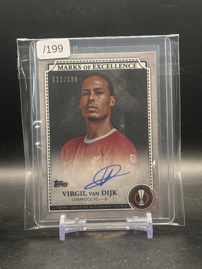 2023-24 Topps Stadium UCC Virgil Van Dijk Liverpool FC Marks of Excellence Auto 111/199