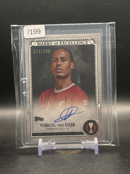 2023-24 Topps Stadium UCC Virgil Van Dijk Liverpool FC Marks of Excellence Auto 111/199
