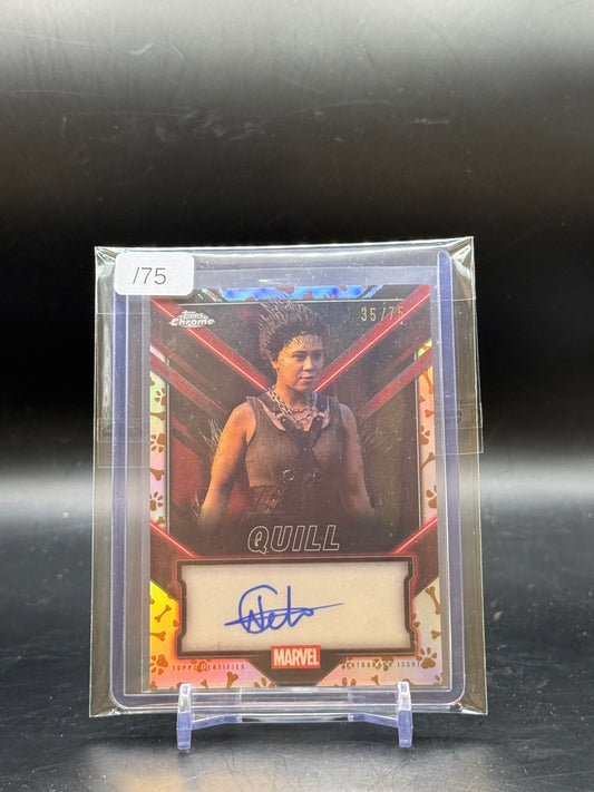 2025 Topps Chrome Deadpool Nilly Cetin Quill Dogpool Refractor Auto 35/75