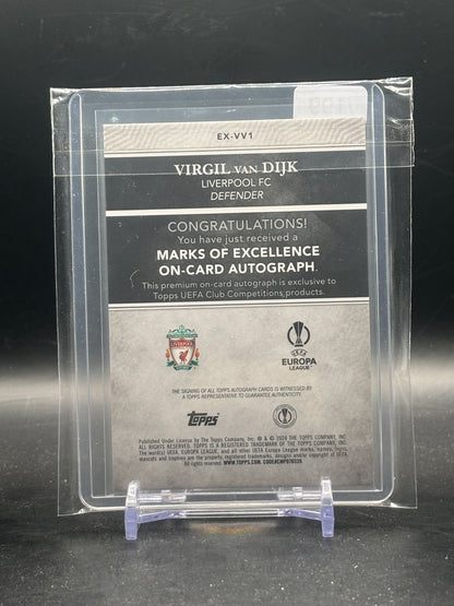 2023-24 Topps Stadium UCC Virgil Van Dijk Liverpool FC Marks of Excellence Auto 111/199