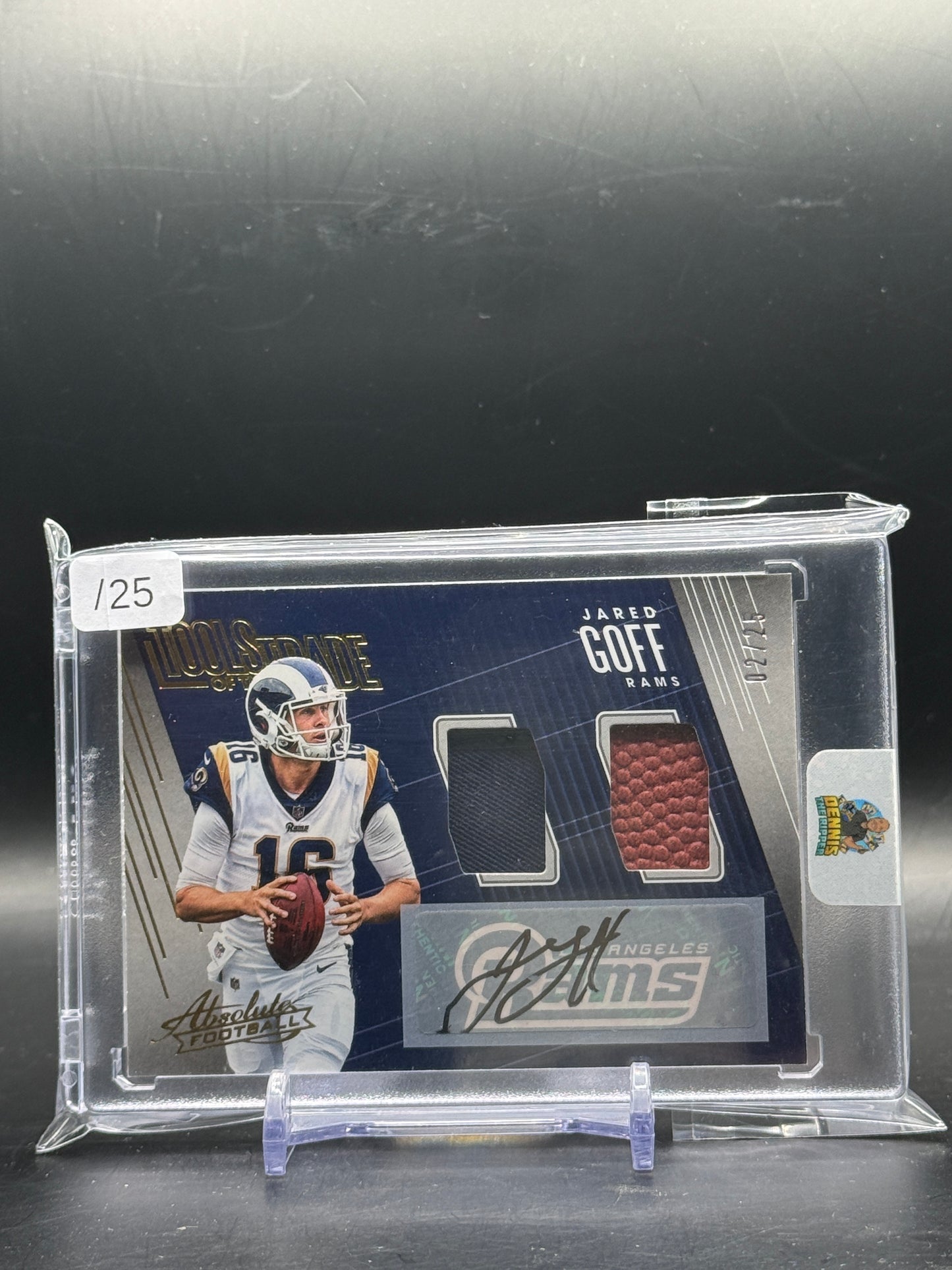 2018 Panini Absolute NFL Jared Goff Los Angeles Rams Tools of the Trade Patch Auto 02/25
